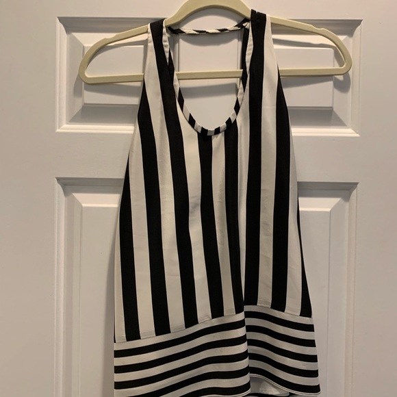 Classic black and white striped silk blouse - Picture 3 of 6